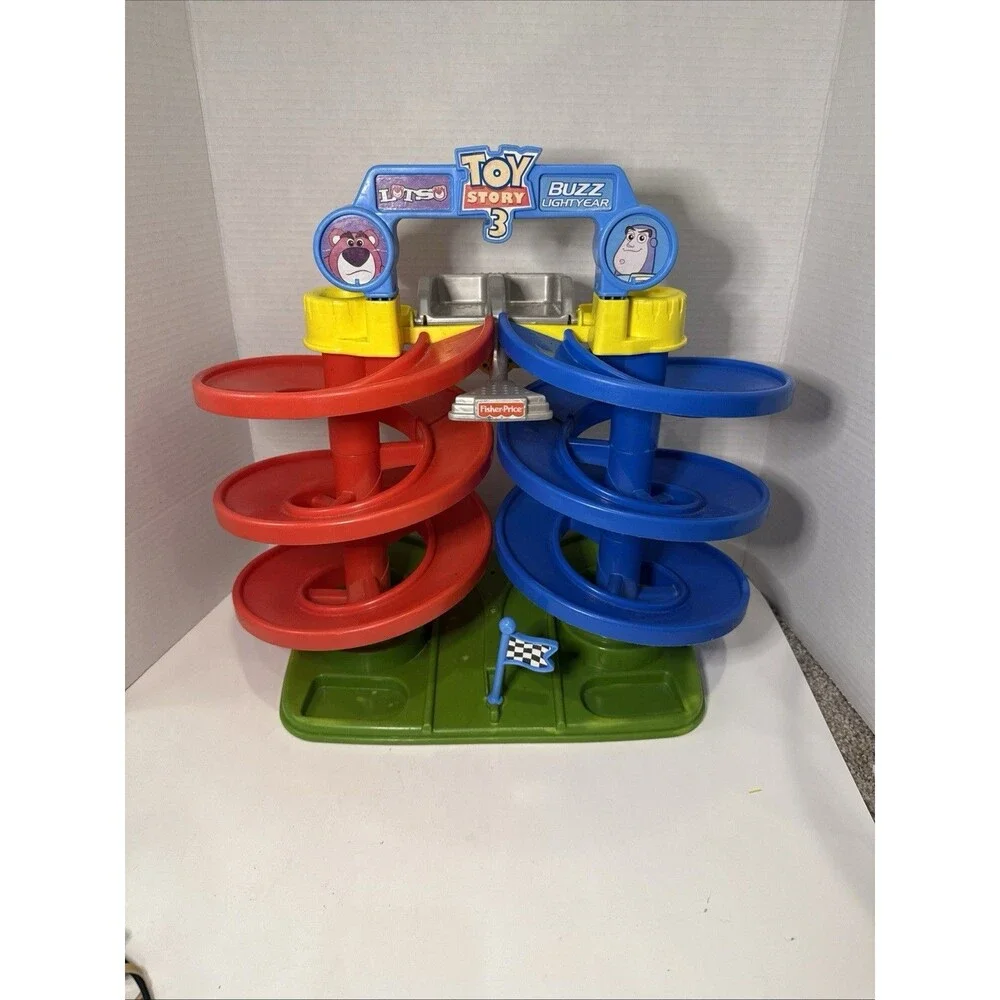 Fisher-Price Toy Story 3 Big Spiral Speedway Buzz Lightyear Lotso Playset WORKS